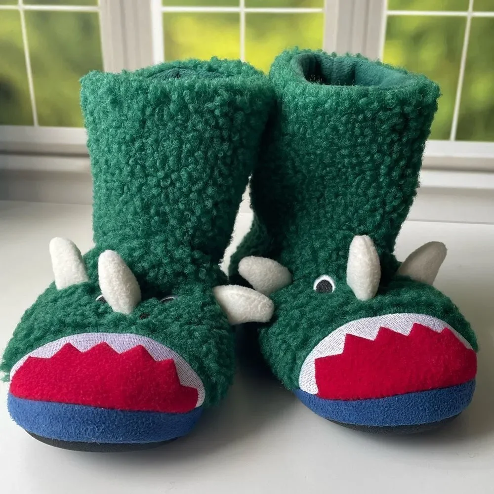 Kids Green Dino booties Sz 13-1